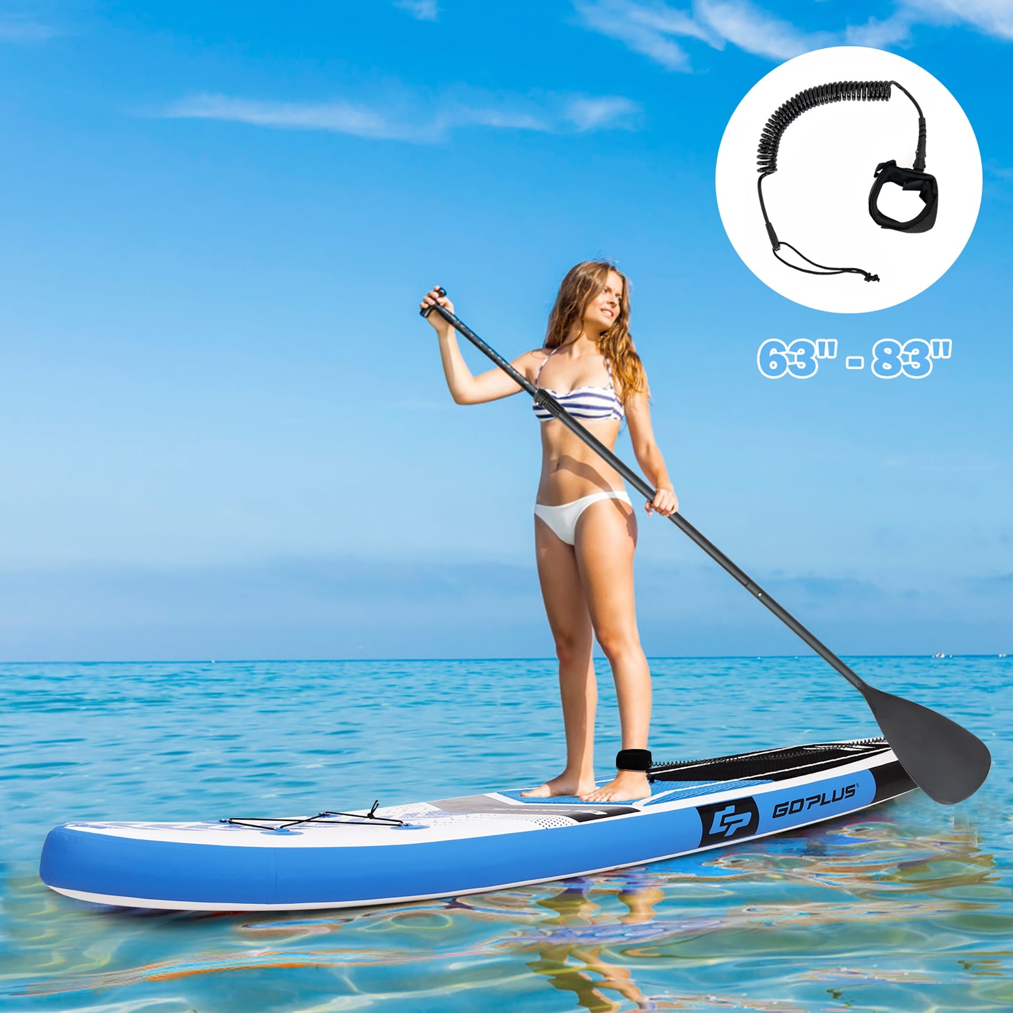 Goplus 10'5'' Inflatable Stand Up Paddle Board SUP with Carrying Bag Aluminum Paddle