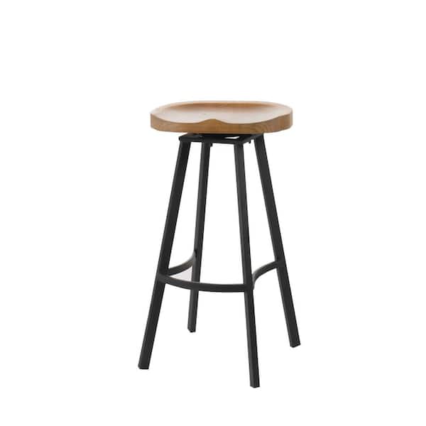 Silas 31.5 in. Natural Swivel Bar stool (Set of 2)