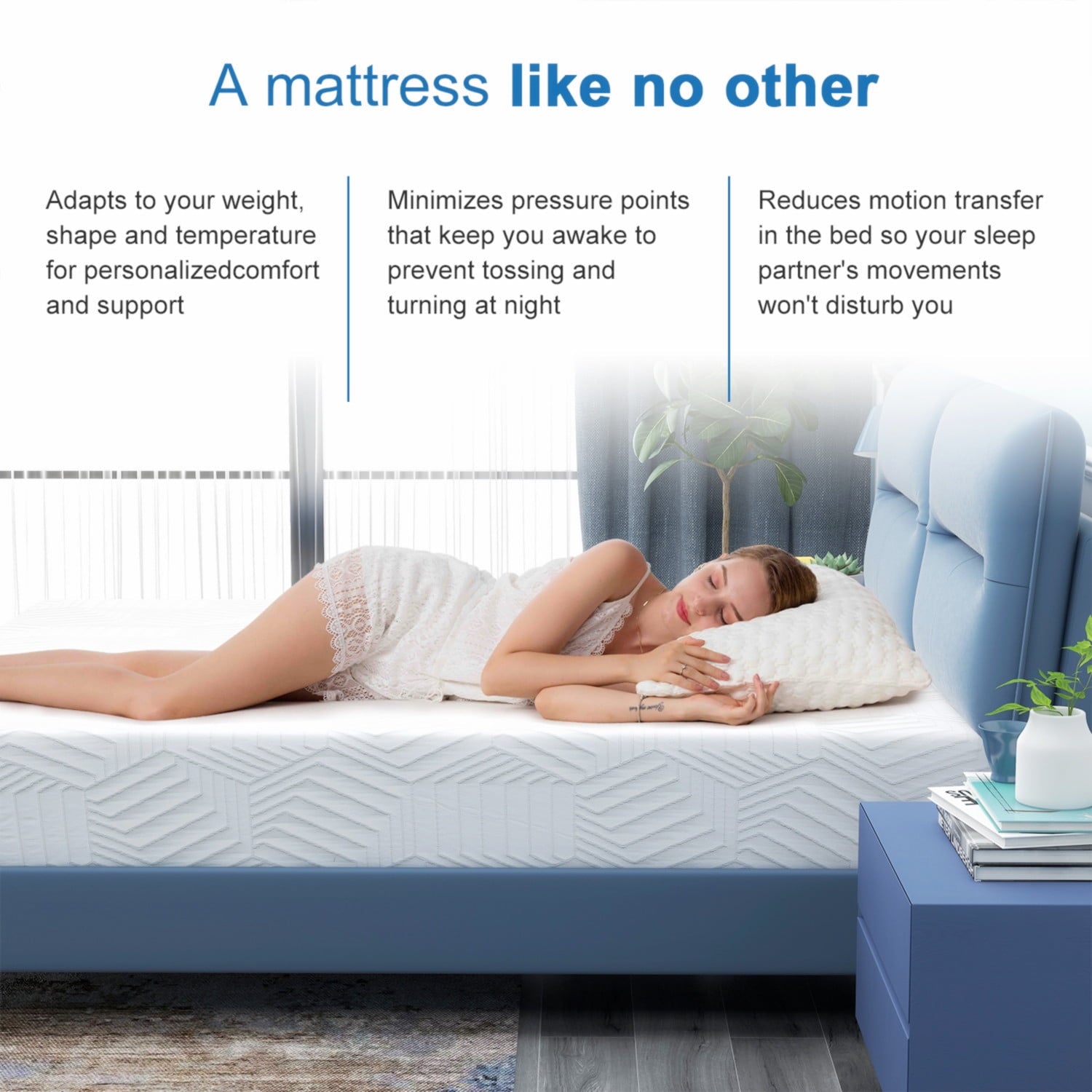 Mattress Bed in a Box, Memory Foam Mattress infused with Green Tea and Cooling Gel,12 inches, Made in USA