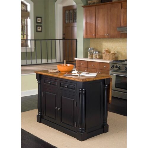 Homestyles Monarch Wood Kitchen Island in Black