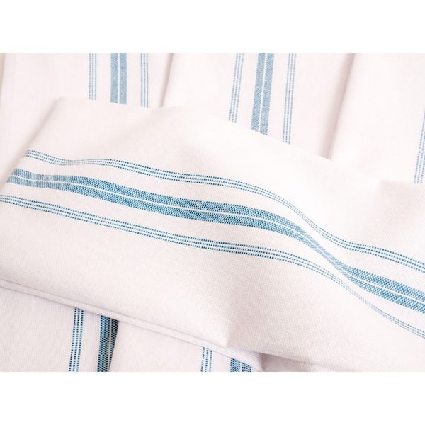 Farmhouse Stripe,Teal, 100% Cotton,15x 25,  Bar Towels for Cooking,Set of 12