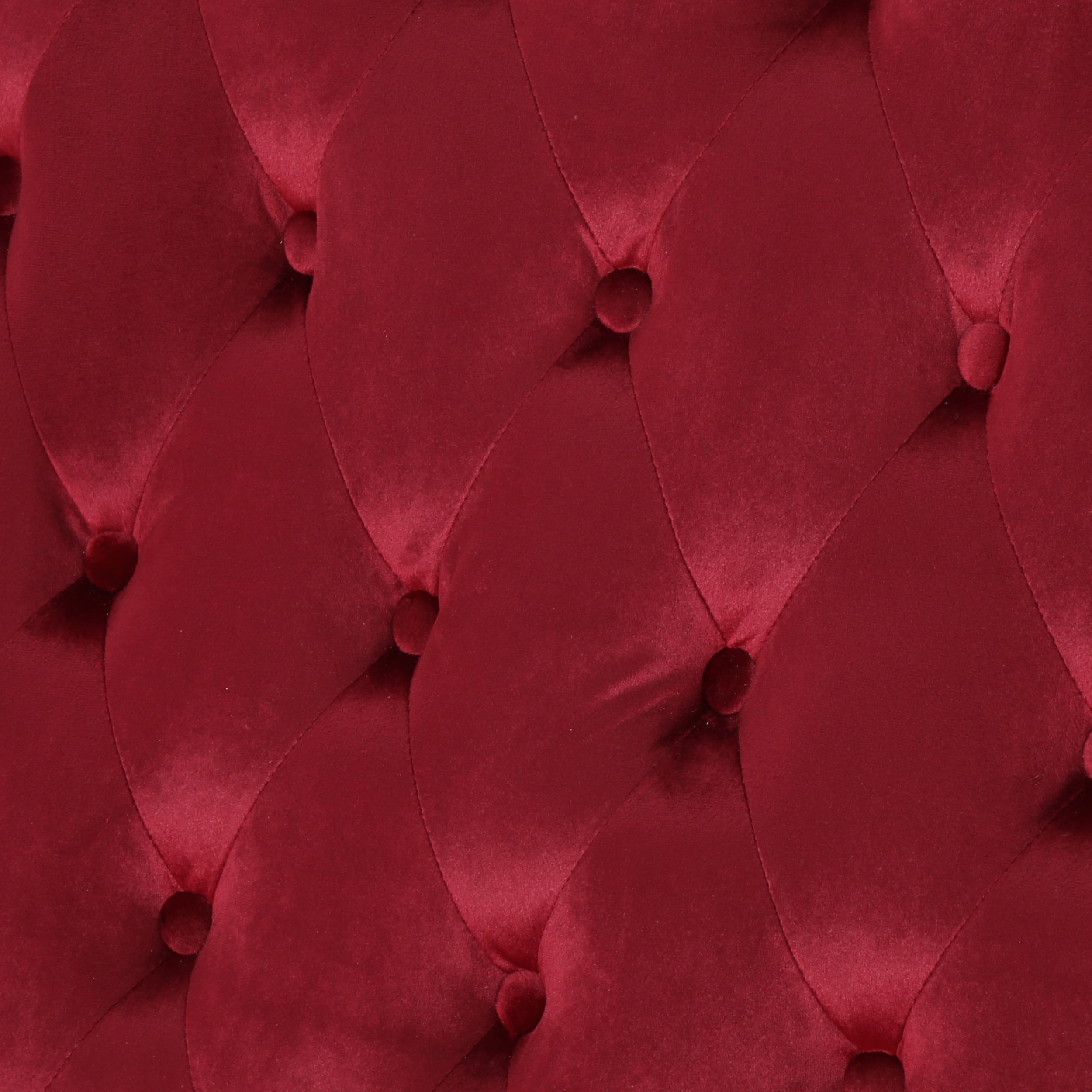 GDF Studio Leona Modern Glam Tufted Velvet Wingback Loveseat, Wine and Dark Brown