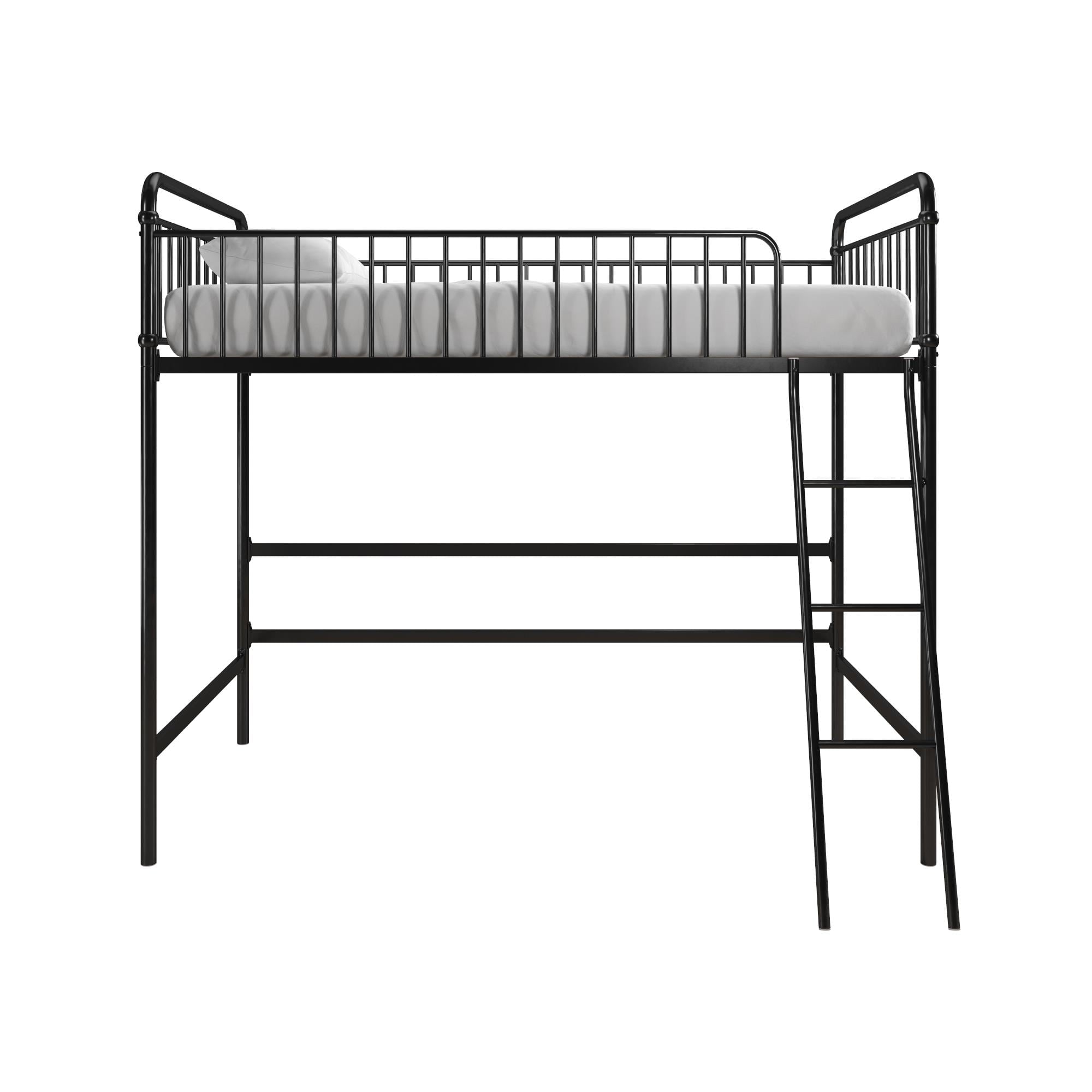 Better Homes & Gardens Kelsey Twin Metal Loft Bed, Black