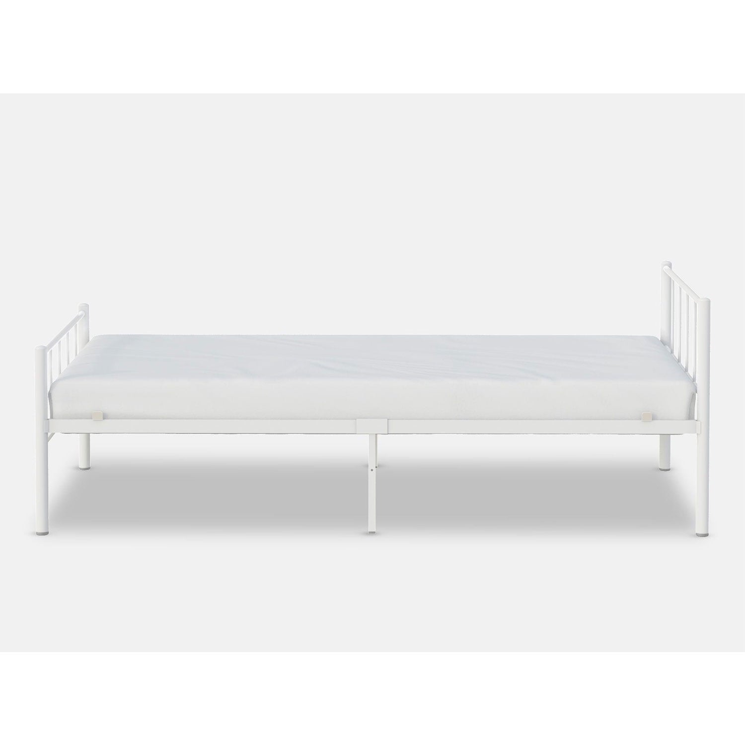Rack Furniture Austin Steel Twin Furniture Bedroom Kid Bed Frame, White