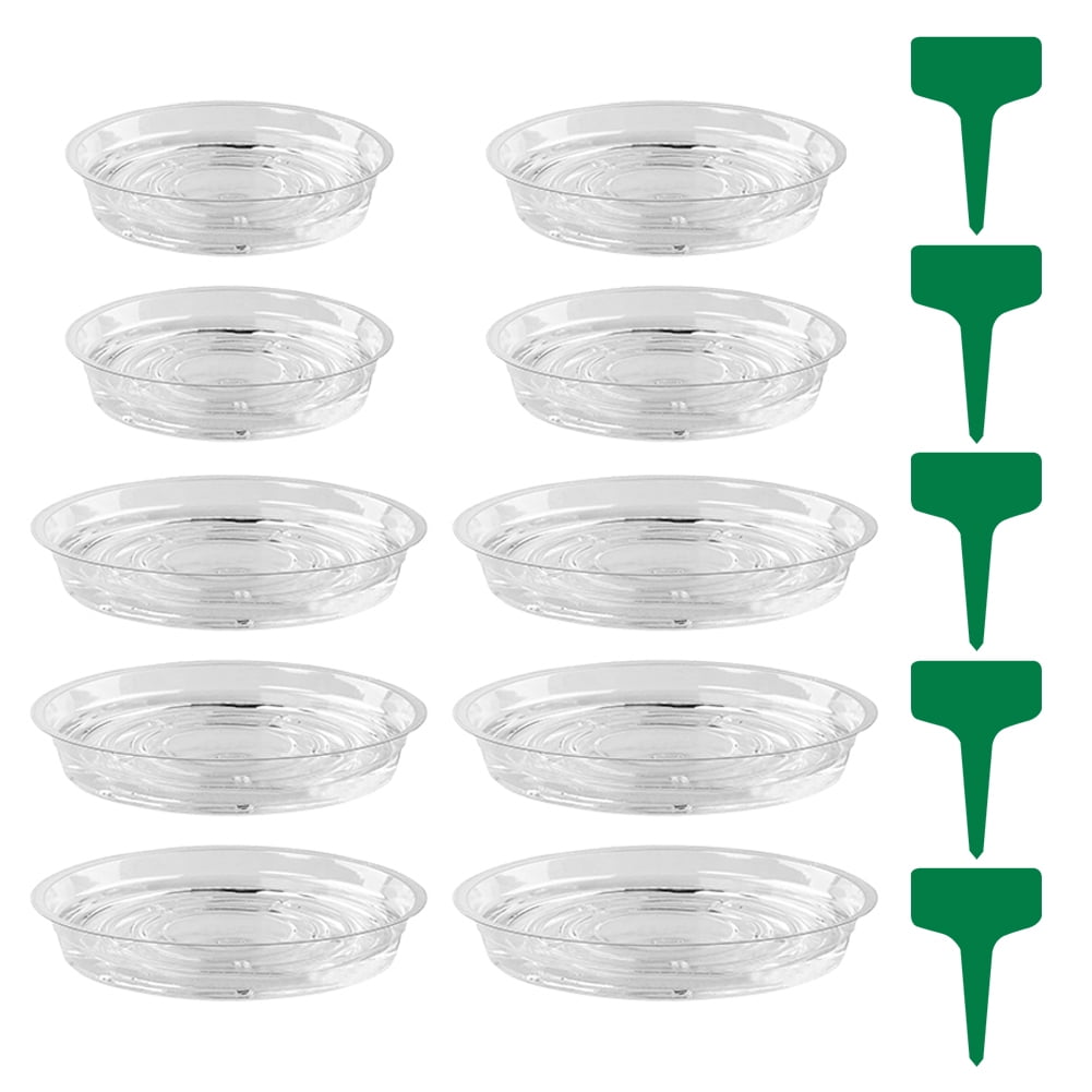 Anvazise 10 Set Planter Tray Leak-proof Reusable BPA Free Promote Growth Plant Pot Saucer Gardening Tools 8Inch