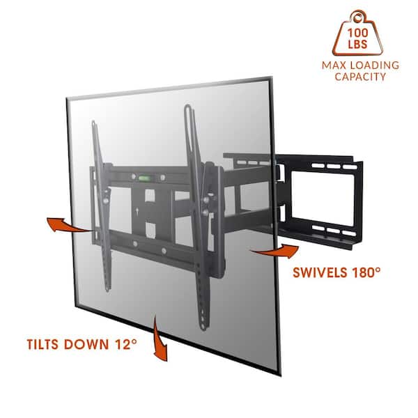 26-55 in. Full Motion Television Wall Mount in Black