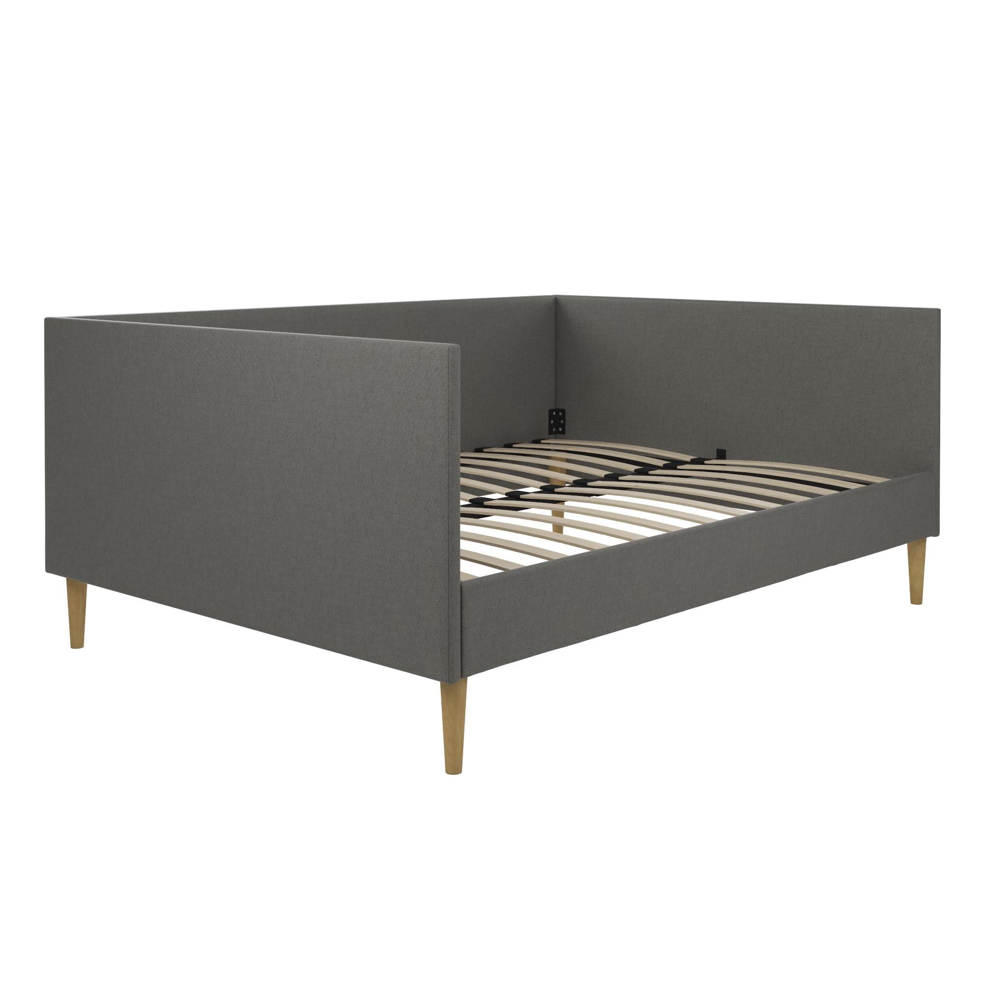 DHP Franklin Mid-Century Upholstered Daybed Frame, Gray Linen, Queen