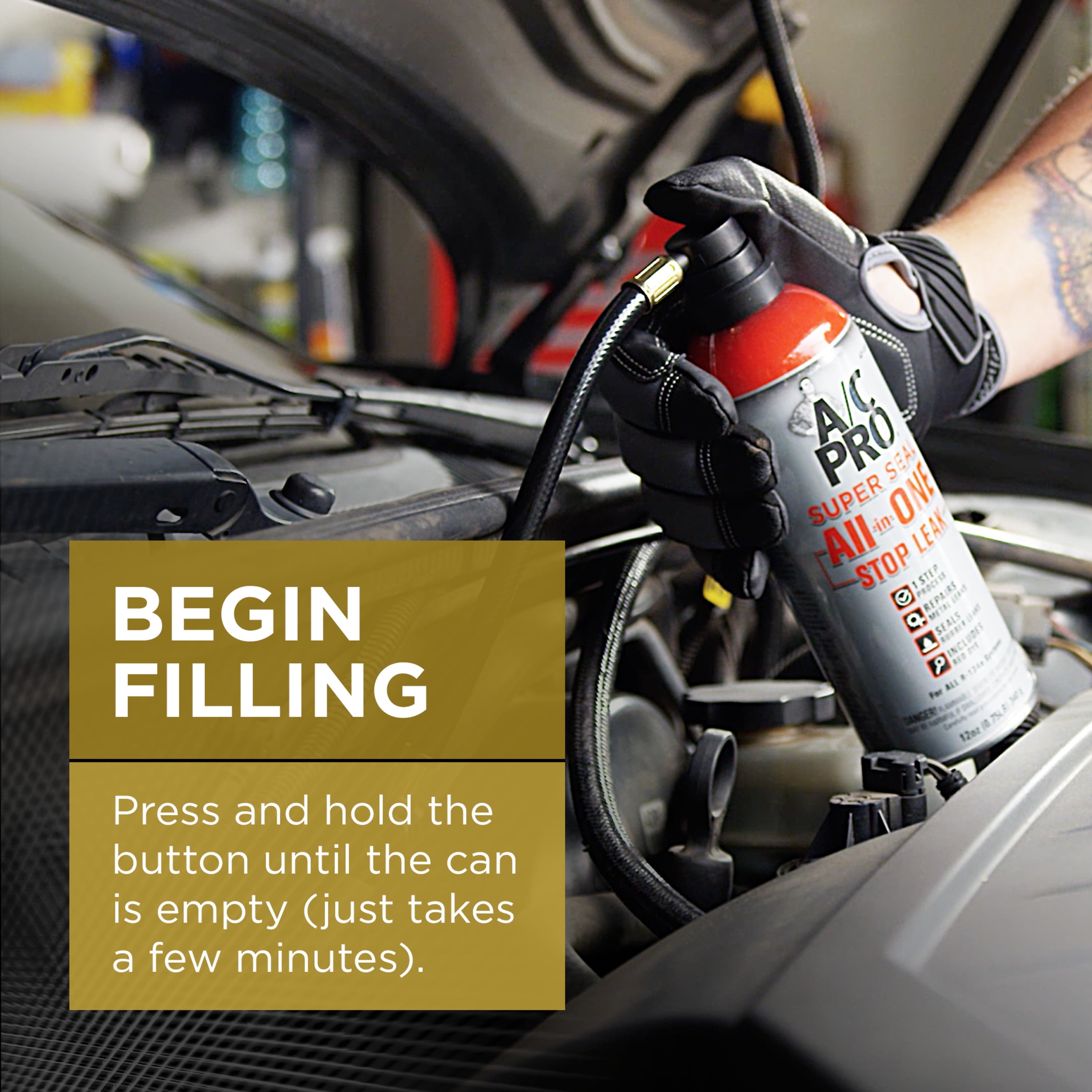 A/C Pro Super Seal All-In-One Stop Leak Charging Kit - 12 OZ