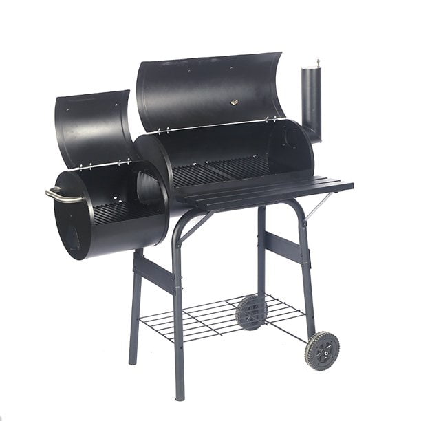 27 inch Charcoal Barrel Grill with Offset Smoker
