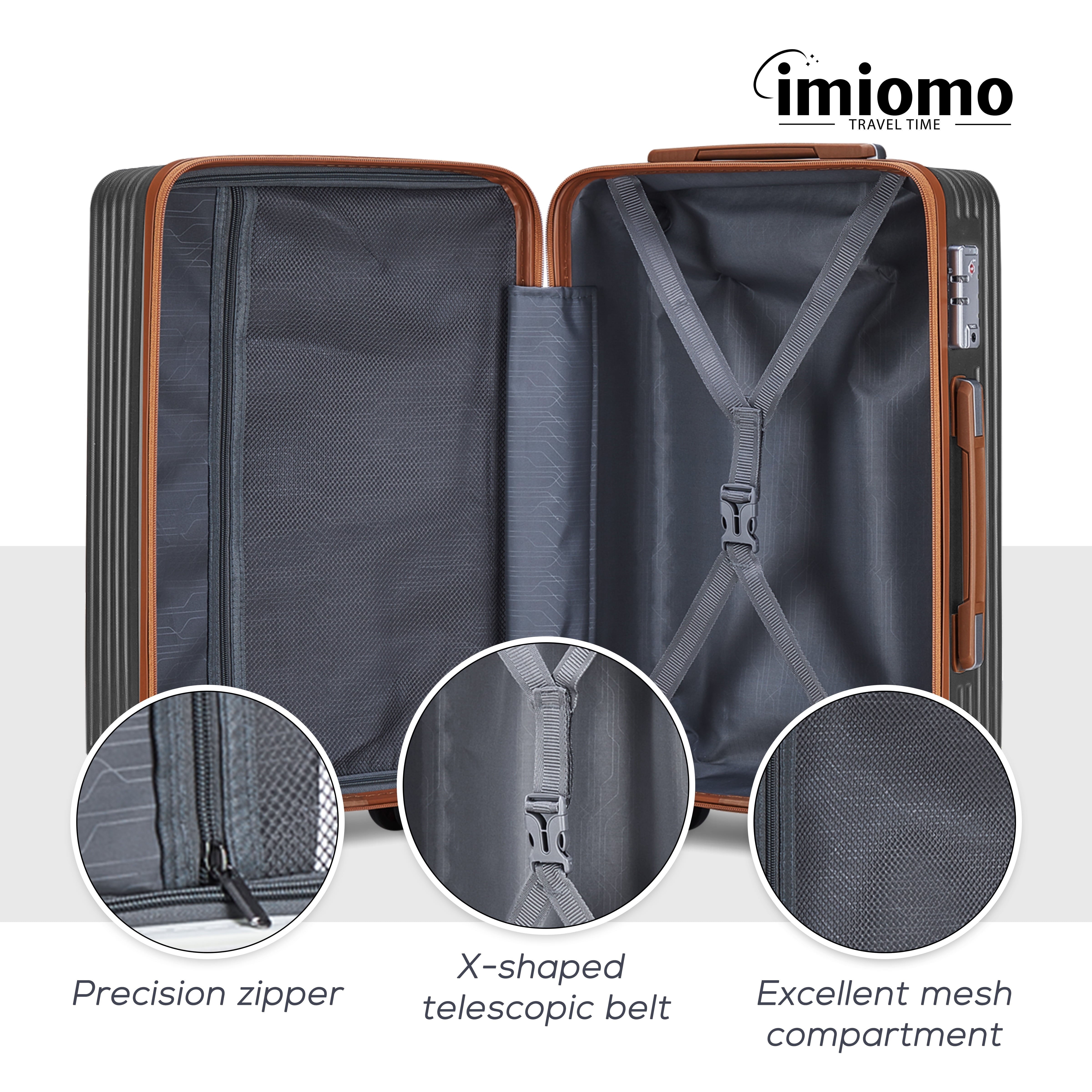 imiono Luggage Set 3-Piece Expandable Lightweight Hard Luggage Set with Swivel Wheels and TSA Lock