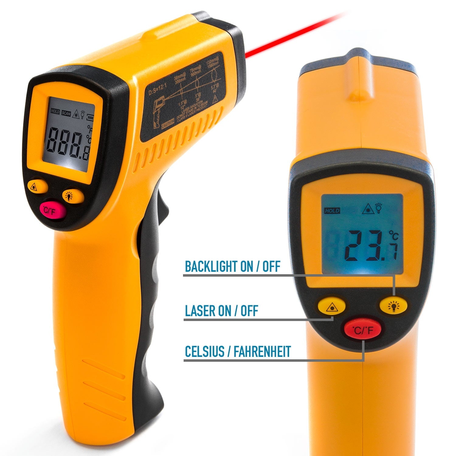 Digital Infrared Thermometer 380, No Touch Digital Laser Temperature Gun for Cooking/BBQ/Meat, For gifts