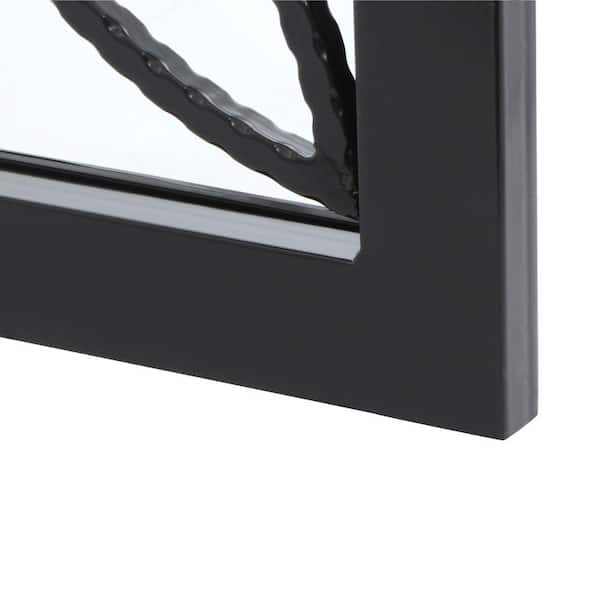 Madrid 36 in. x 80 in. Universal/Reversible Powder Coated Black Wrought Iron Steel Security Door