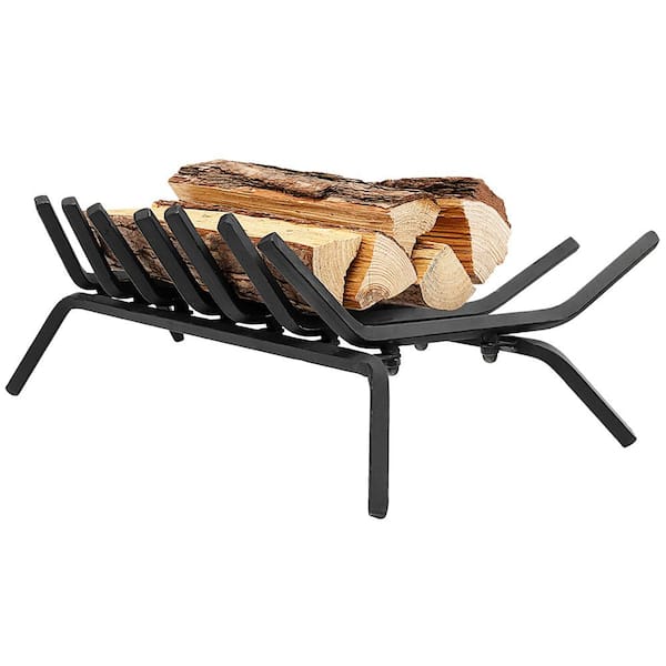 25 in. Fireplace Log Grate Heavy-Duty Steel Firewood Burning Rack Holder