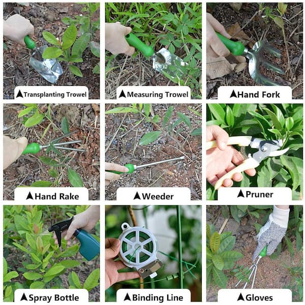 11-Piece Garden Tool Set, Garden Set Gardening Equipment Tote Bag Adjustable Canvas Gardening Apron, Garden Gifts