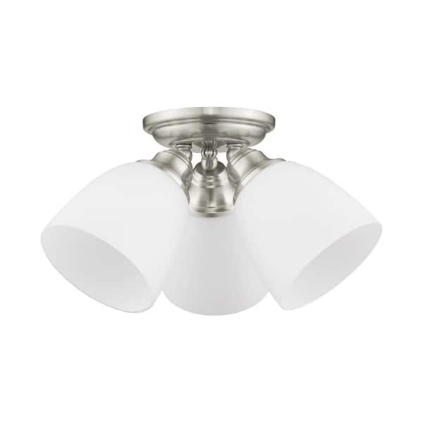 Beaumont 3 Light Brushed Nickel Flush Mount