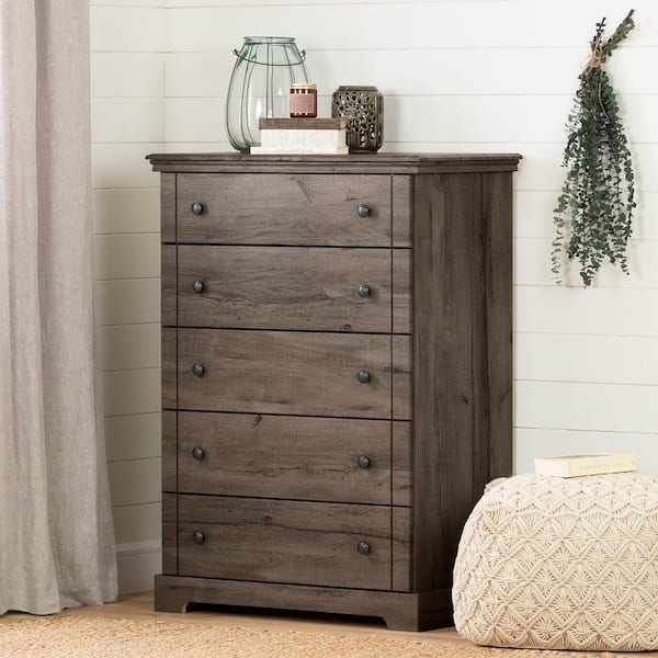 Avilla 5-Drawer Fall Oak Chest of Drawers