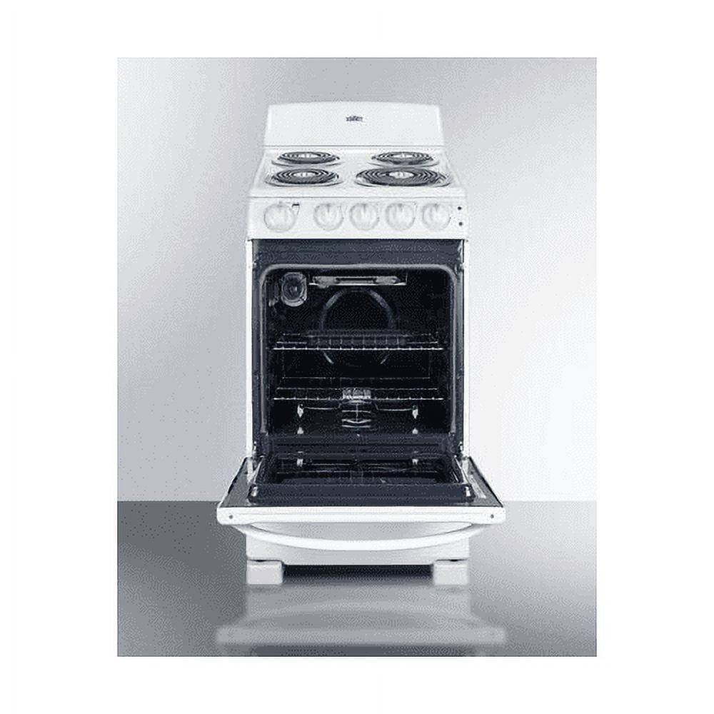Summit RE203W 20 in. Wide Electric Range, White with Coil Elements - Replaces RE201W