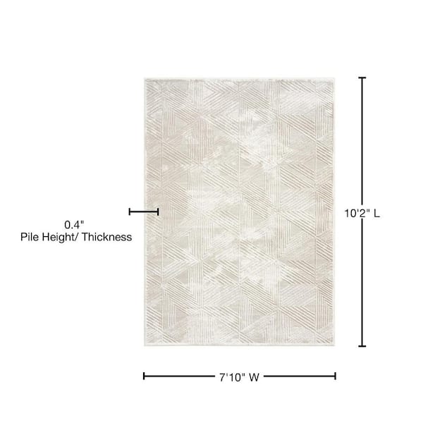 Bazaar Zen Cream 8 ft. x 10 ft. Abstract Area Rug