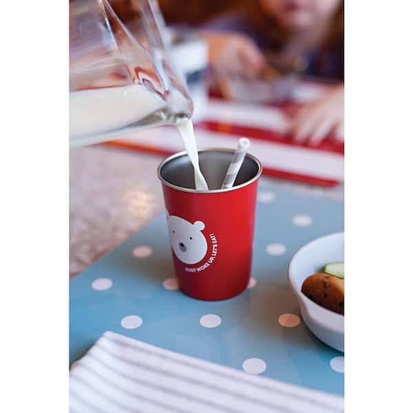 Stainless Steel Animal Cups, Panda, Hippo, Mouse, Bear, Set of 4, Multicolored