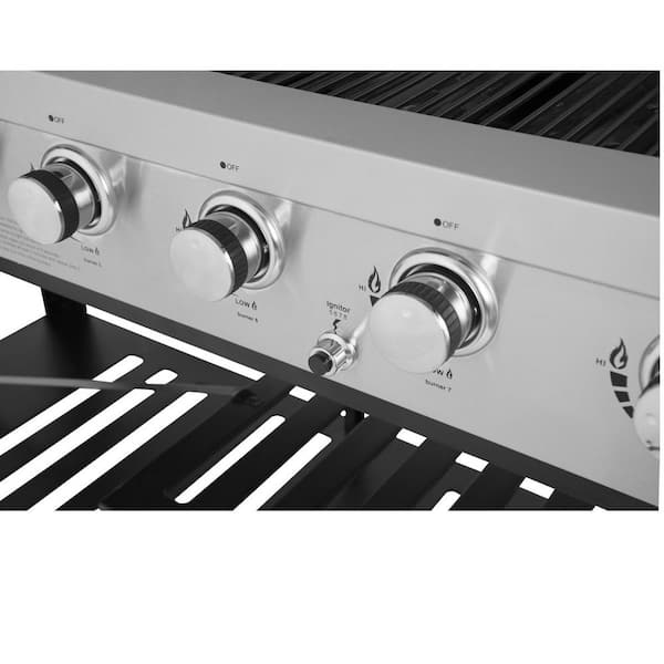 8-Burner Event Propane Gas Grill with 2 Folding Side Tables