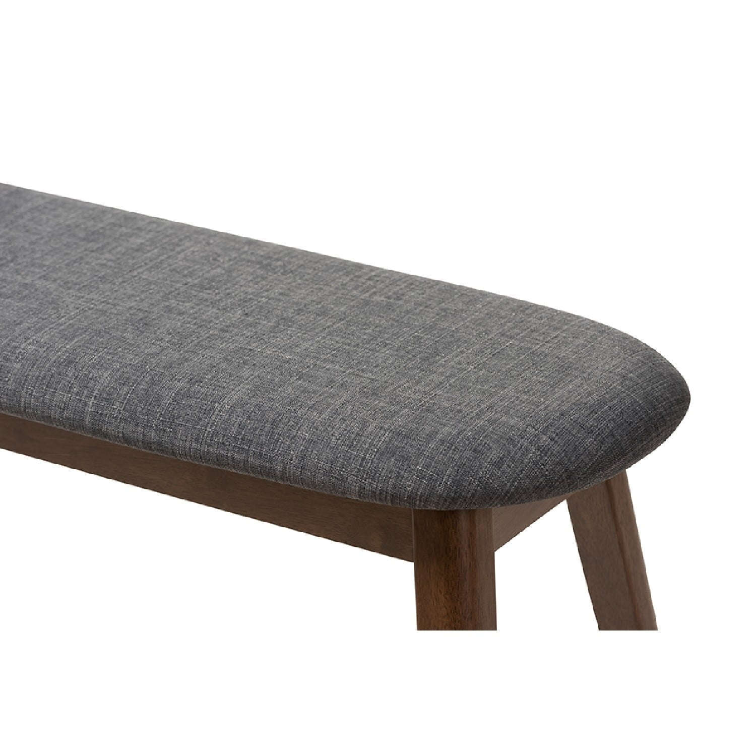 Baxton Studio Easton Mid-Century Modern Dark Grey Fabric Upholstered Walnut Finished Wood Bench
