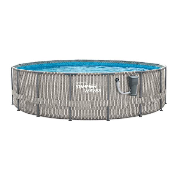 Active 16 ft. x 48 in. Above Ground Round Frame Swimming Pool Set with Pump