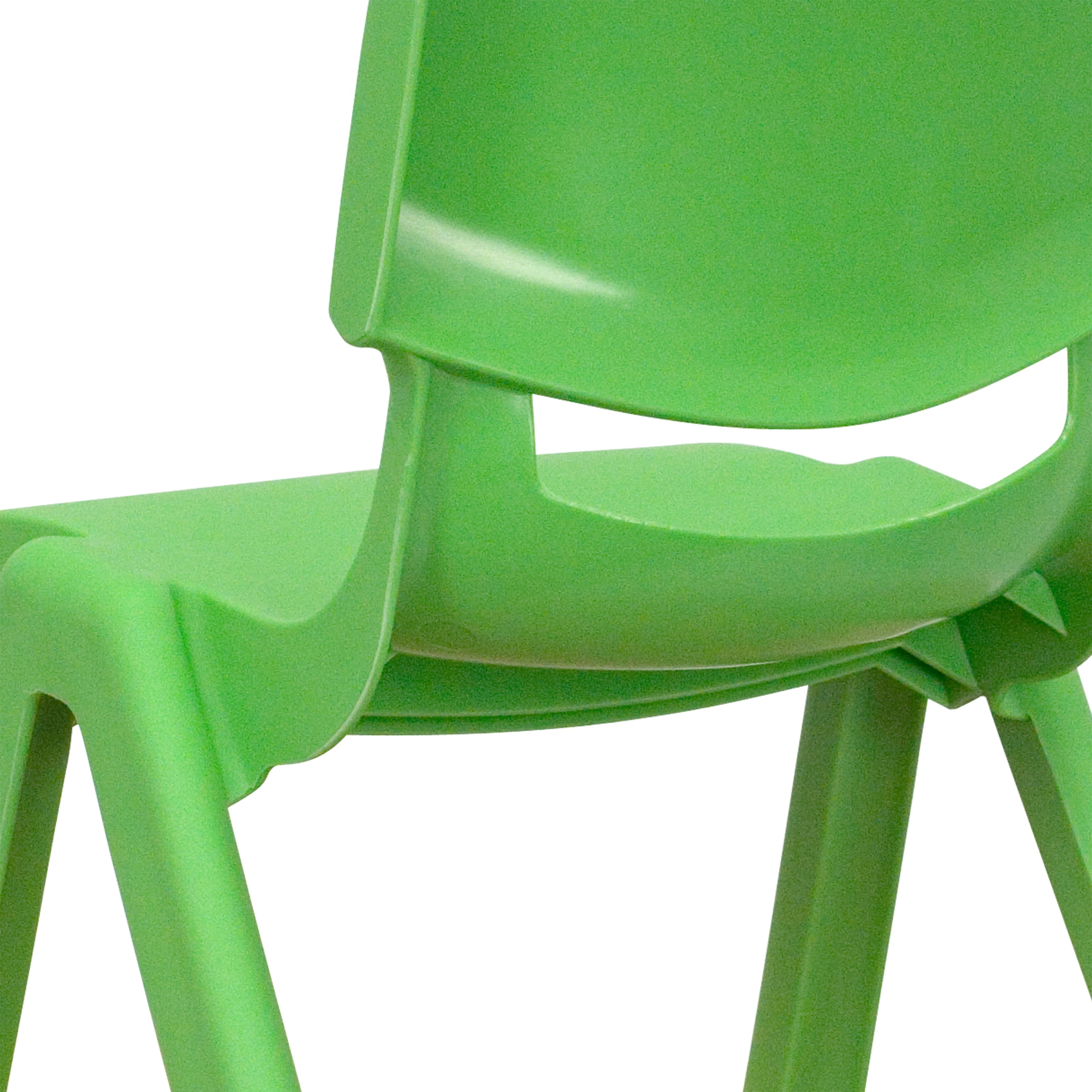 Emma + Oliver 4 Pack Green Plastic Stack School Chair with 12