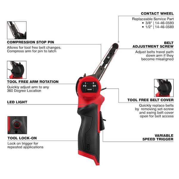 M12 FUEL 12V Lithium-Ion Brushless Cordless 3/8 in. x 13 in. Bandfile (Tool-Only)