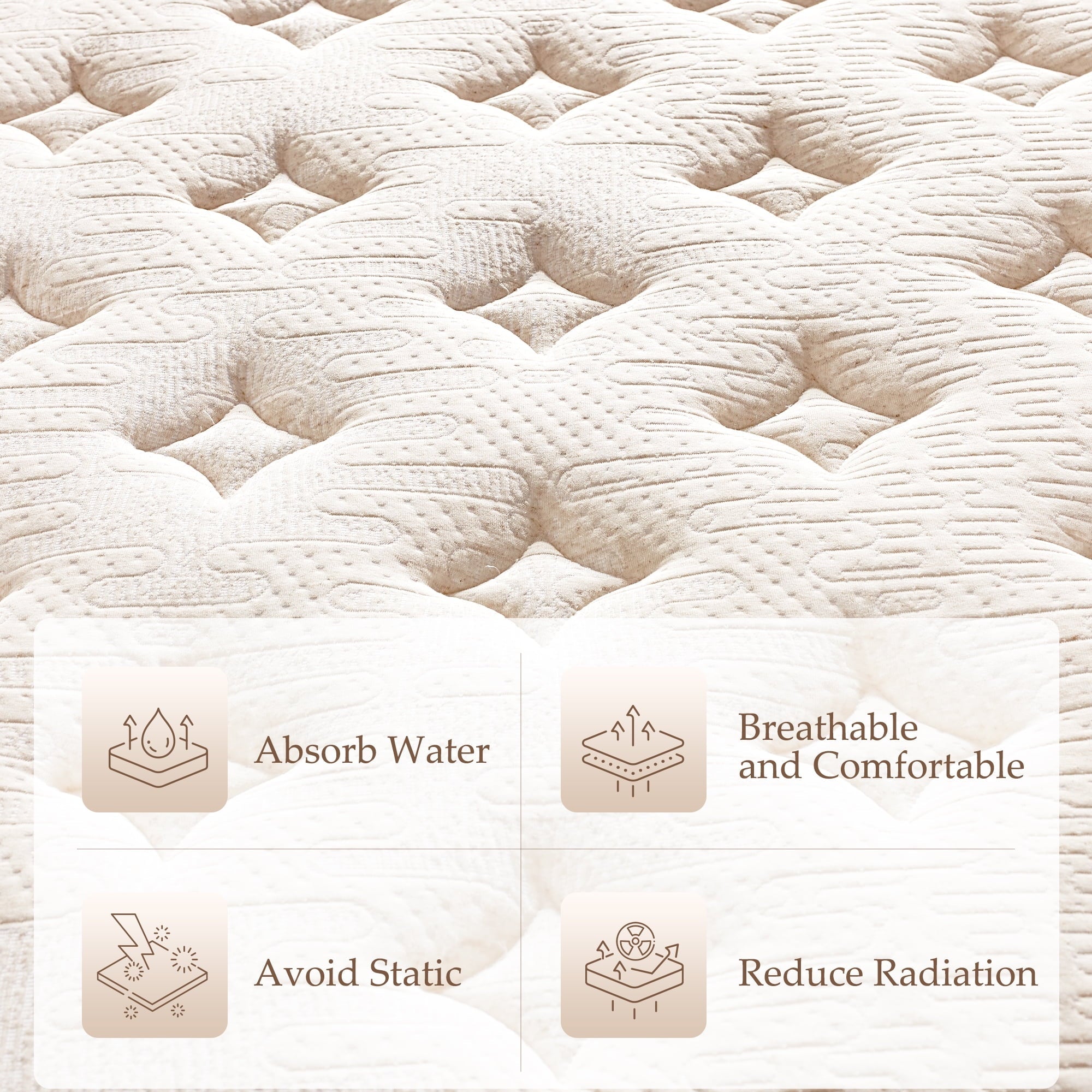 Size Hybrid Mattress, Kescas 10 inch Euro Top Linen Cover Innerspring Mattress in a Box, with CertiPUR-US Certified Memory Foam, Plush Yet Supportive