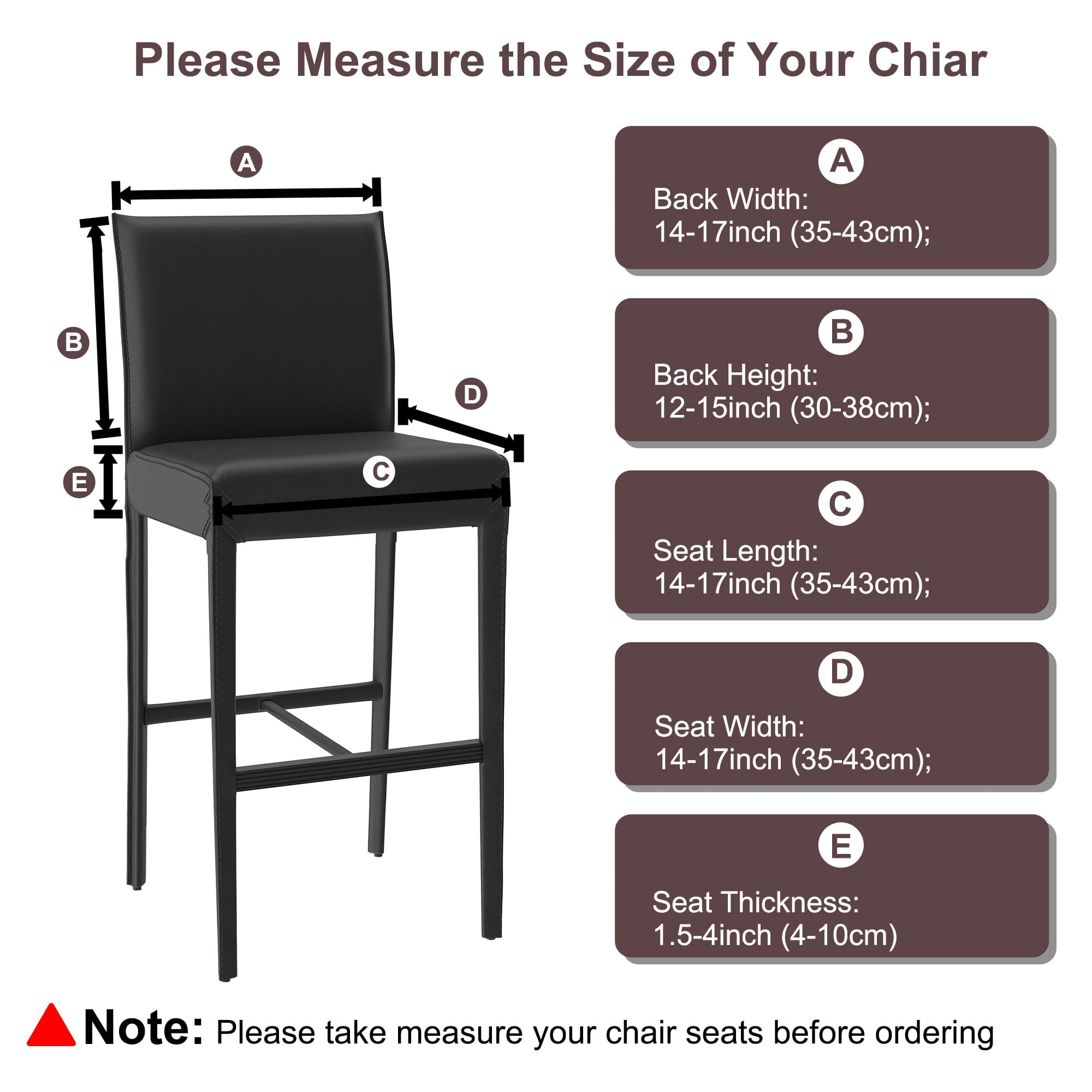 PiccoCasa Stretch Spandex Bar Stool Cover for Short Back Chair Champagne 1Pc