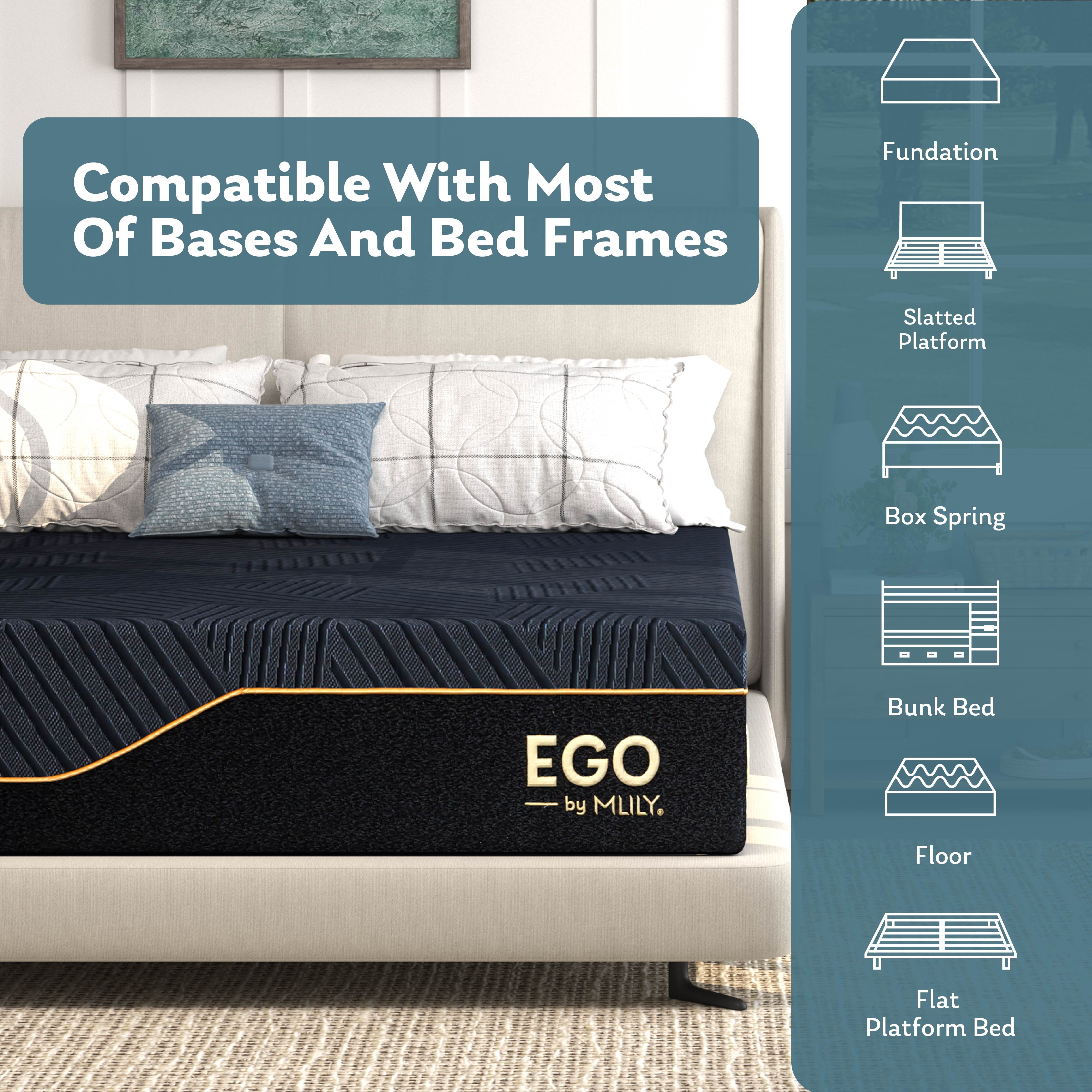 inch EGO Copper Gel Memory Foam Mattress In a Box, King, Medium