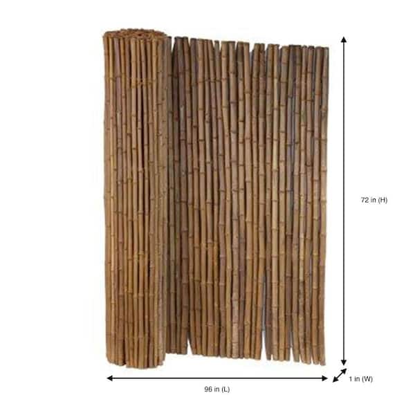 6 ft. H x 8 ft. W Carbonized Bamboo Garden Fence