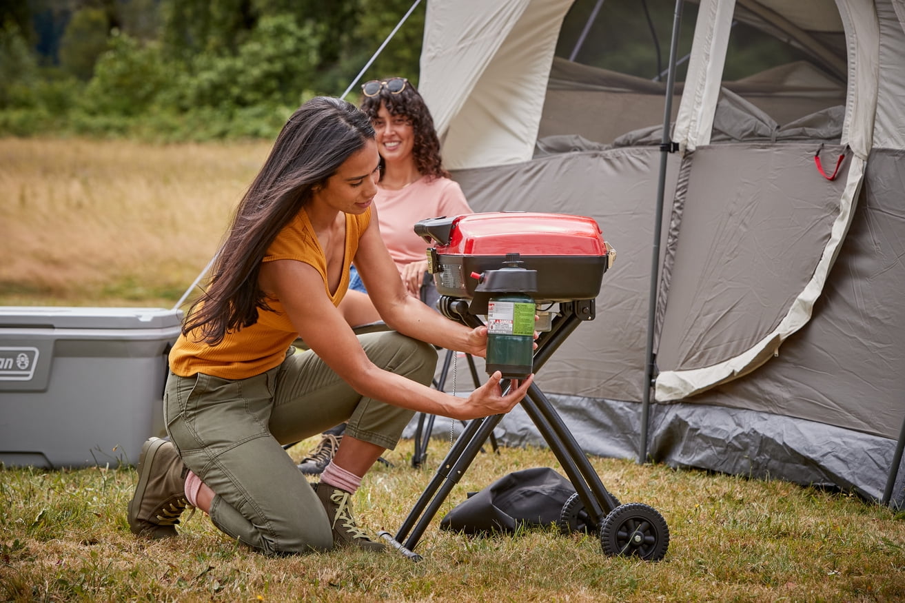 Portable Sportster 1-Burner Propane Grill with 11,000 BTUs, Red