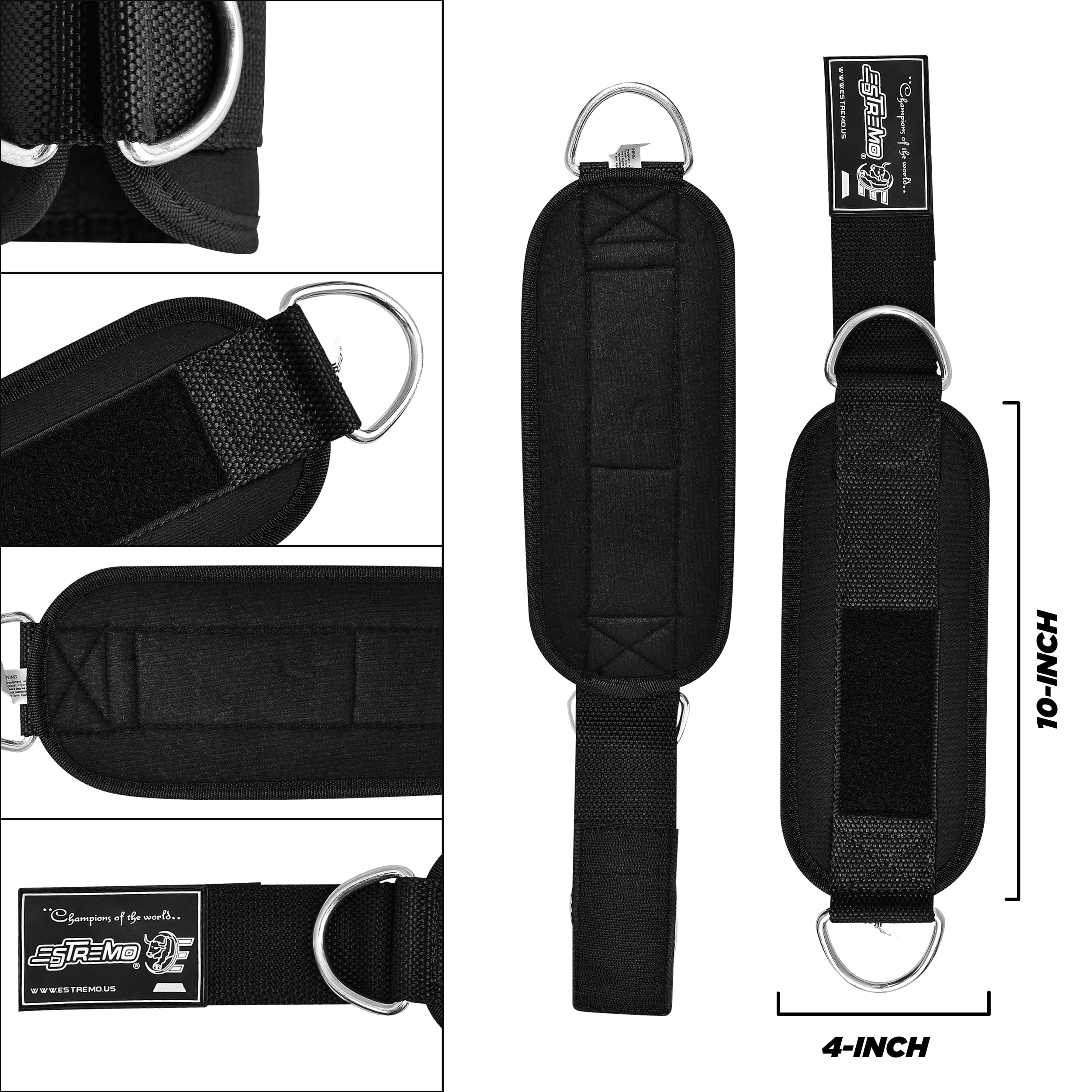 Estremo Ankle Straps for Cable Machine, Adjustable Neoprene cuffs with D-Ring for Glute & Leg Workouts for Women & Men