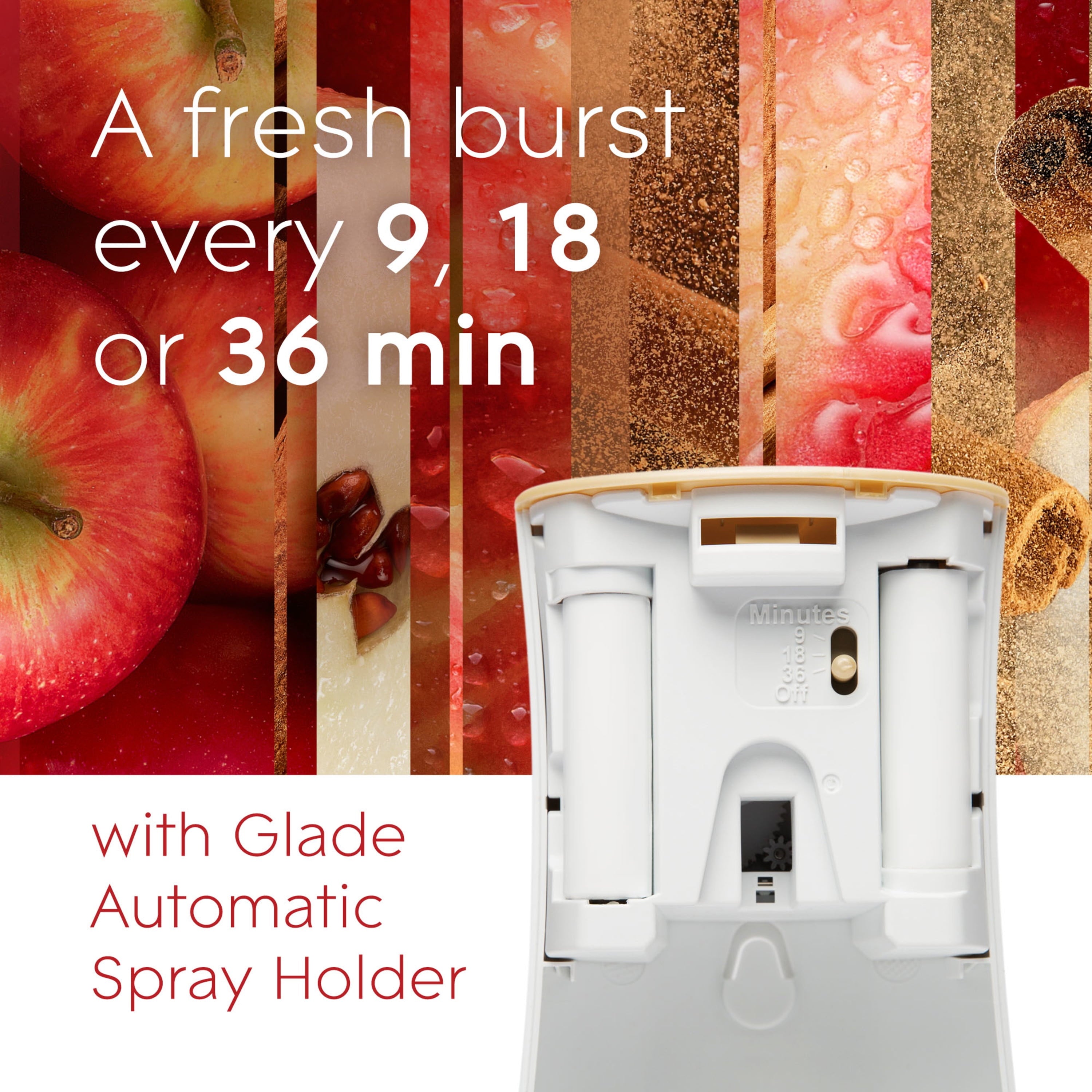 Glade Automatic Spray Refill 2 CT, Apple Cinnamon, 12.4 OZ. Total, Air Freshener