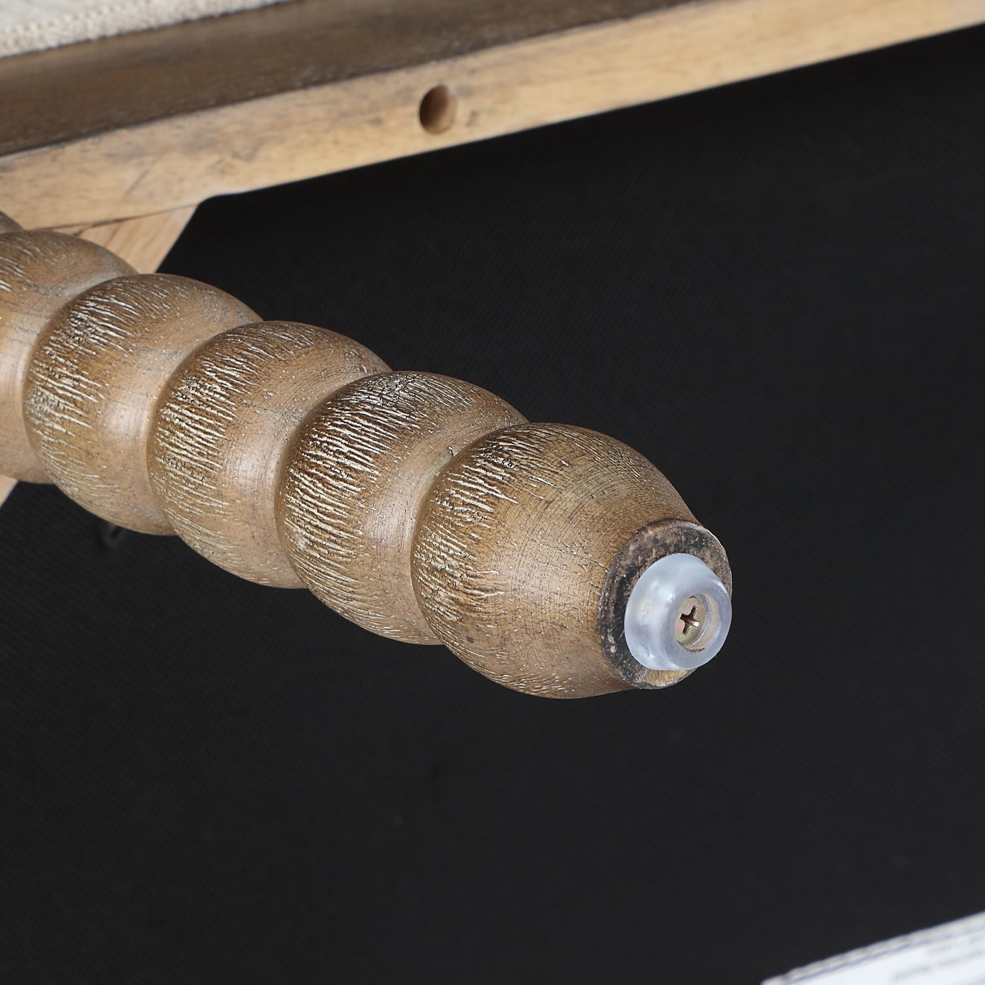 Duhome Upholstered Dining Chair Spindle Spool Accent Chair Linen Fabric Armchair with Wood Frame, Brown+Beige