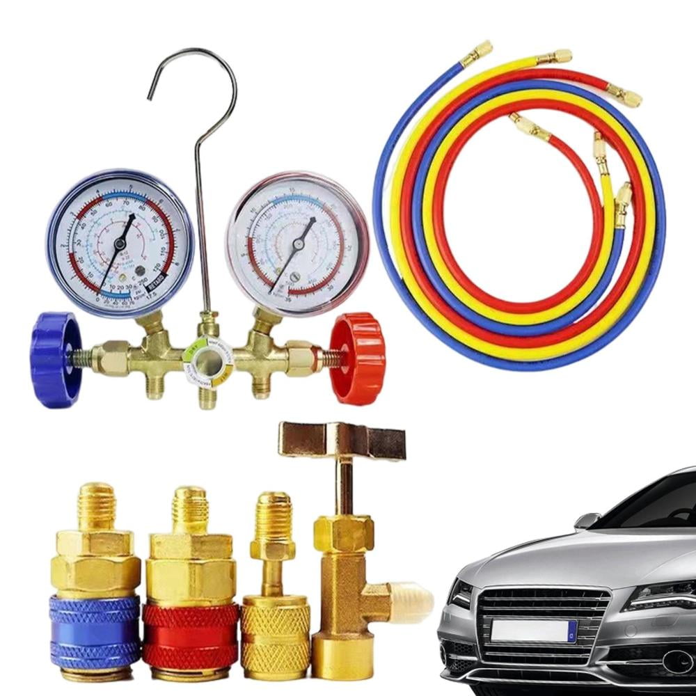 Ac Diagnostic Tool | Ac Charging Manifold Car Ac Gauges | Double Meter with Adapter for Automotive Air Conditioning, Car A/C System, Cooling Systems Diagnostics