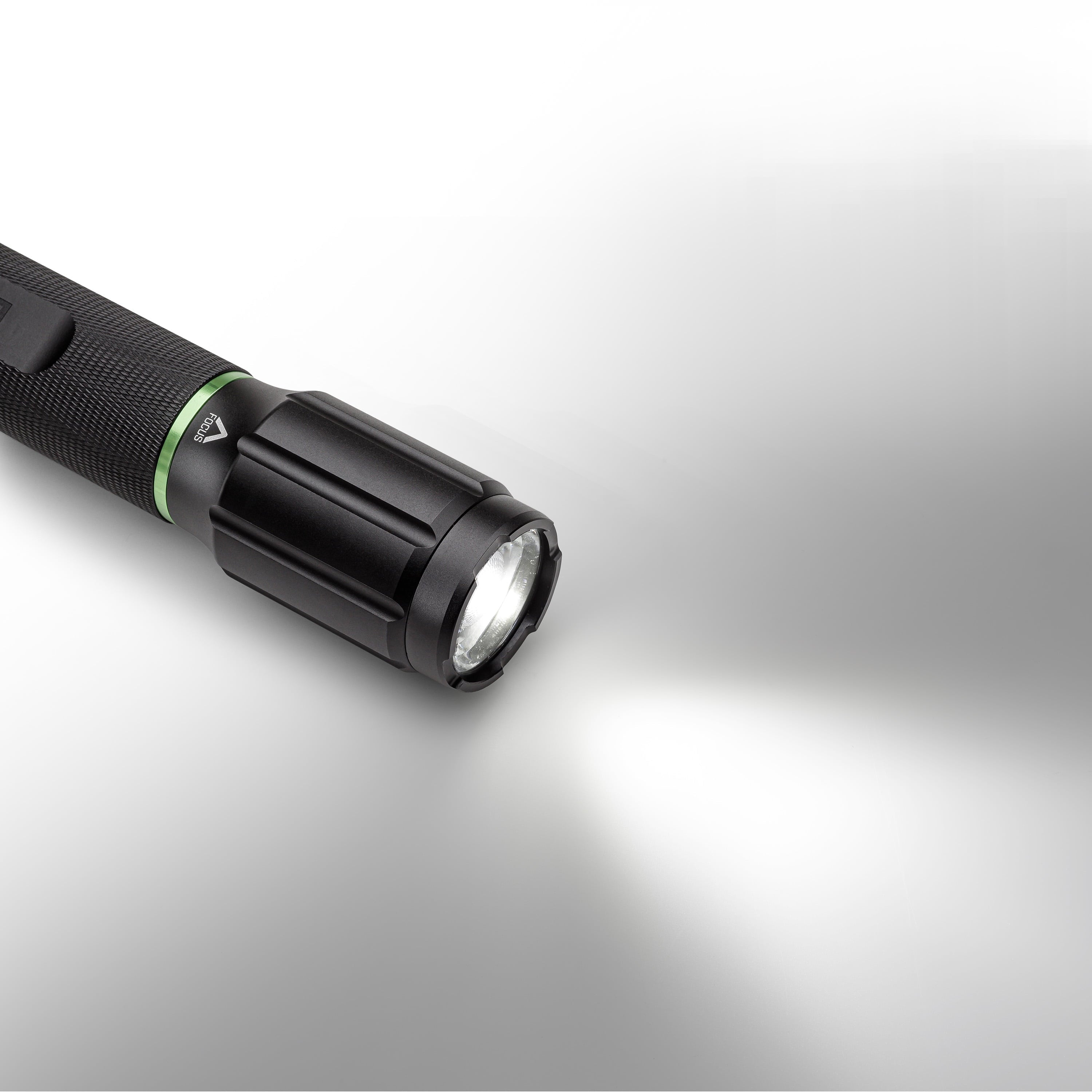 Bushnell 1800 Lumen Rechargeable Focusing Flashlight - IPX8 Waterproof, Black & Green