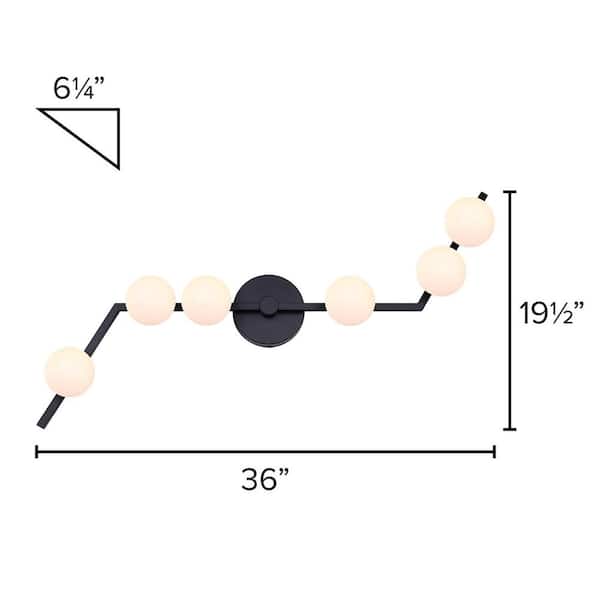 Nylah 3 ft. 6-Light Matte Black Integrated LED Fixed Track Lighting Kit