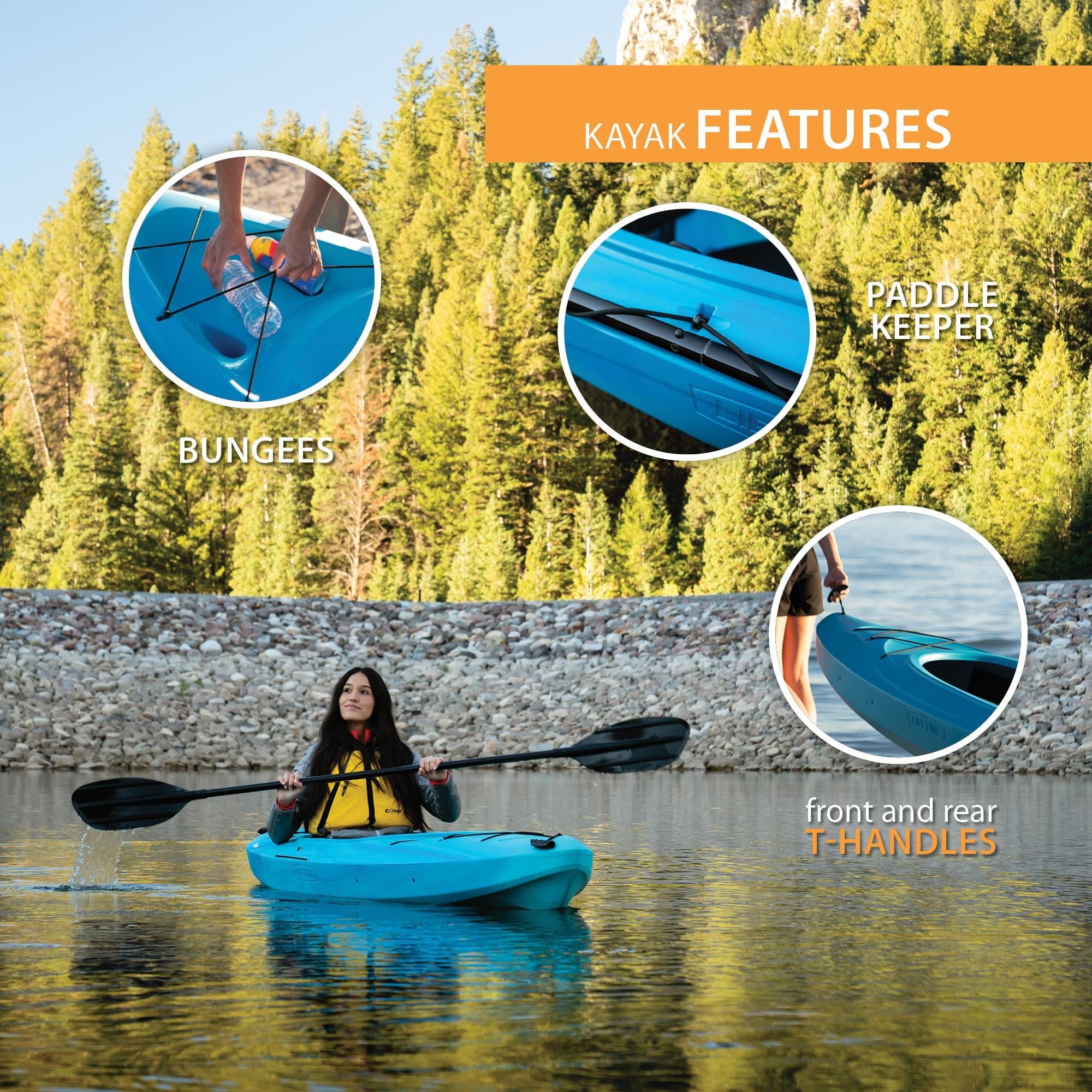 Lifetime Charger 10 ft Sit-Inside Kayak, Bahama Fusion (91271)