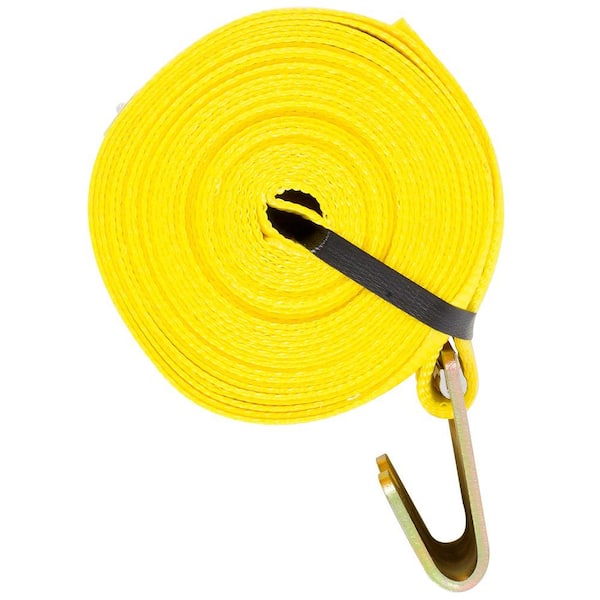 30 ft. x 4 in. x 15,000 lbs. Winch Strap with Flat Hook