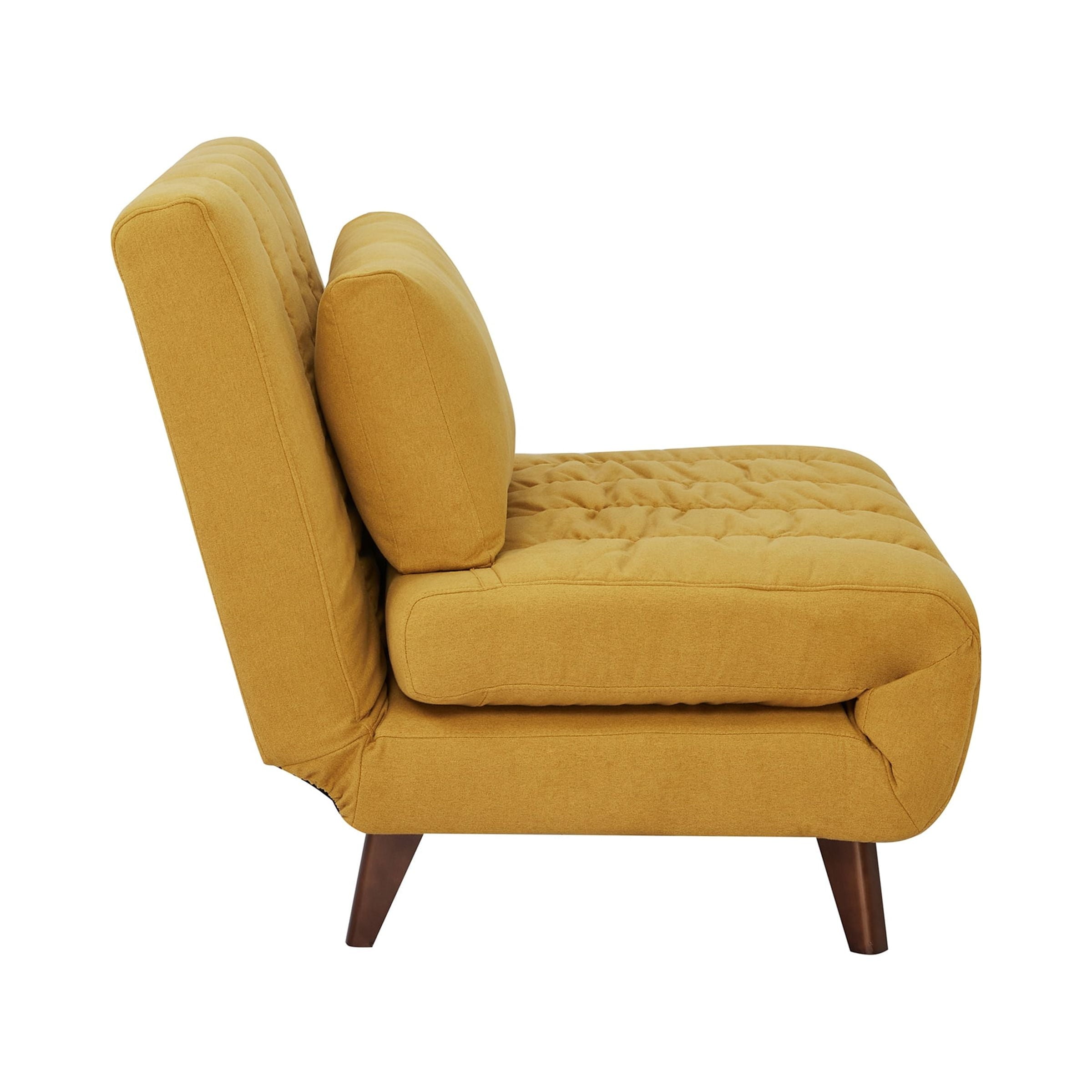 A&D Home Springfield Polyester Convertible Futon Chair, Yellow
