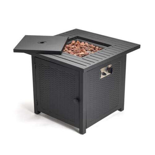 Luxury Living Furniture Outdoor Propane Gas Fire Pit with Cover and Lava Rock