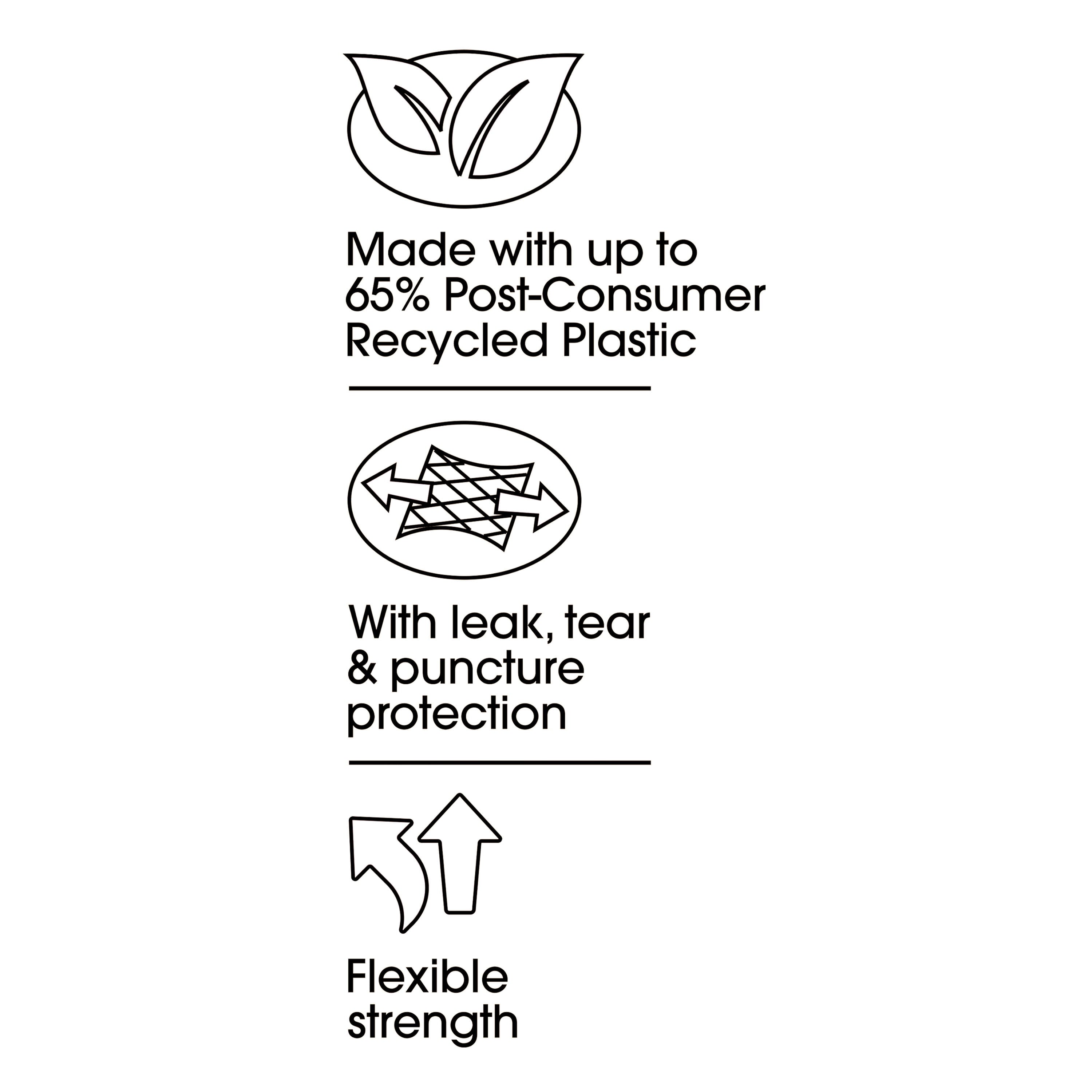 Great Value Sustainable Strong Flex 13-Gallon Drawstring Tall Kitchen Trash Bags, 40 Bags