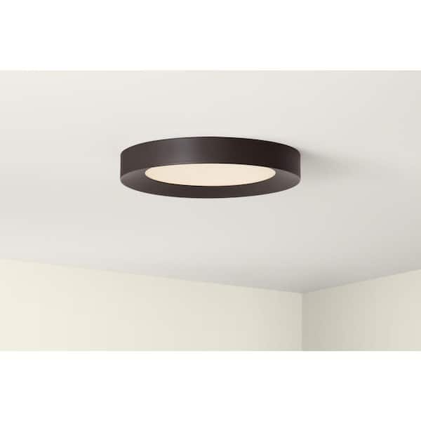13 in. Oil-rubbed bronze Selectable LED Flush Mount (2-Pack)