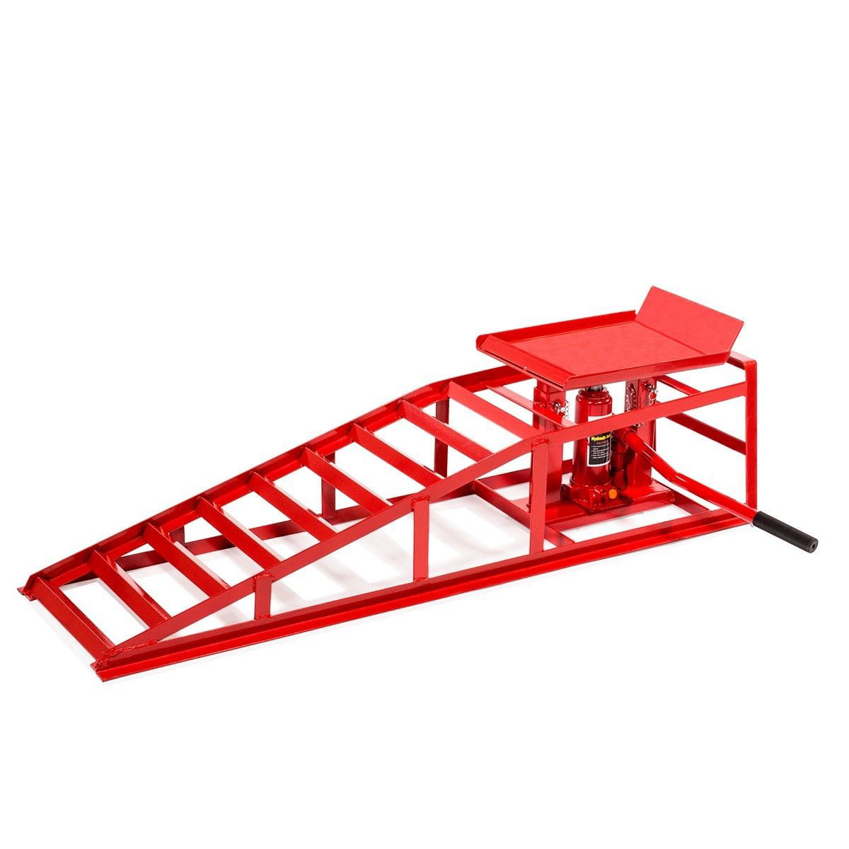 STARK USA Drive Up Ramp Low Profile Car Lift Service Ramps Auto Truck Trailer Garage Automotive Hydraulic Lift Repair Frame, Single Ramp