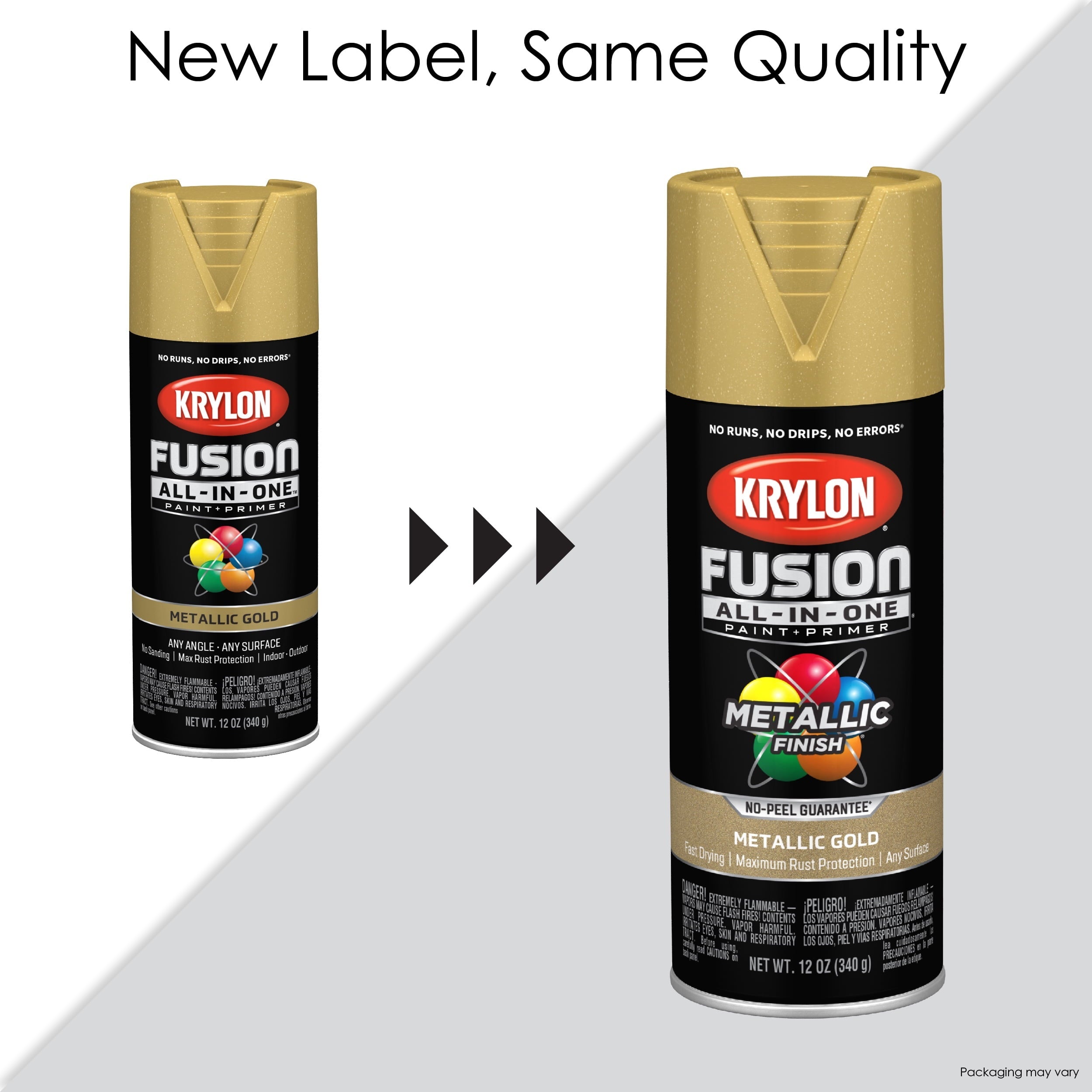 Krylon K02770007 Krylon Fusion All-In-One Metallic Gold Metallic 12 oz Spray Paint, Multi-Surface, (1 Piece, 1 Pack)