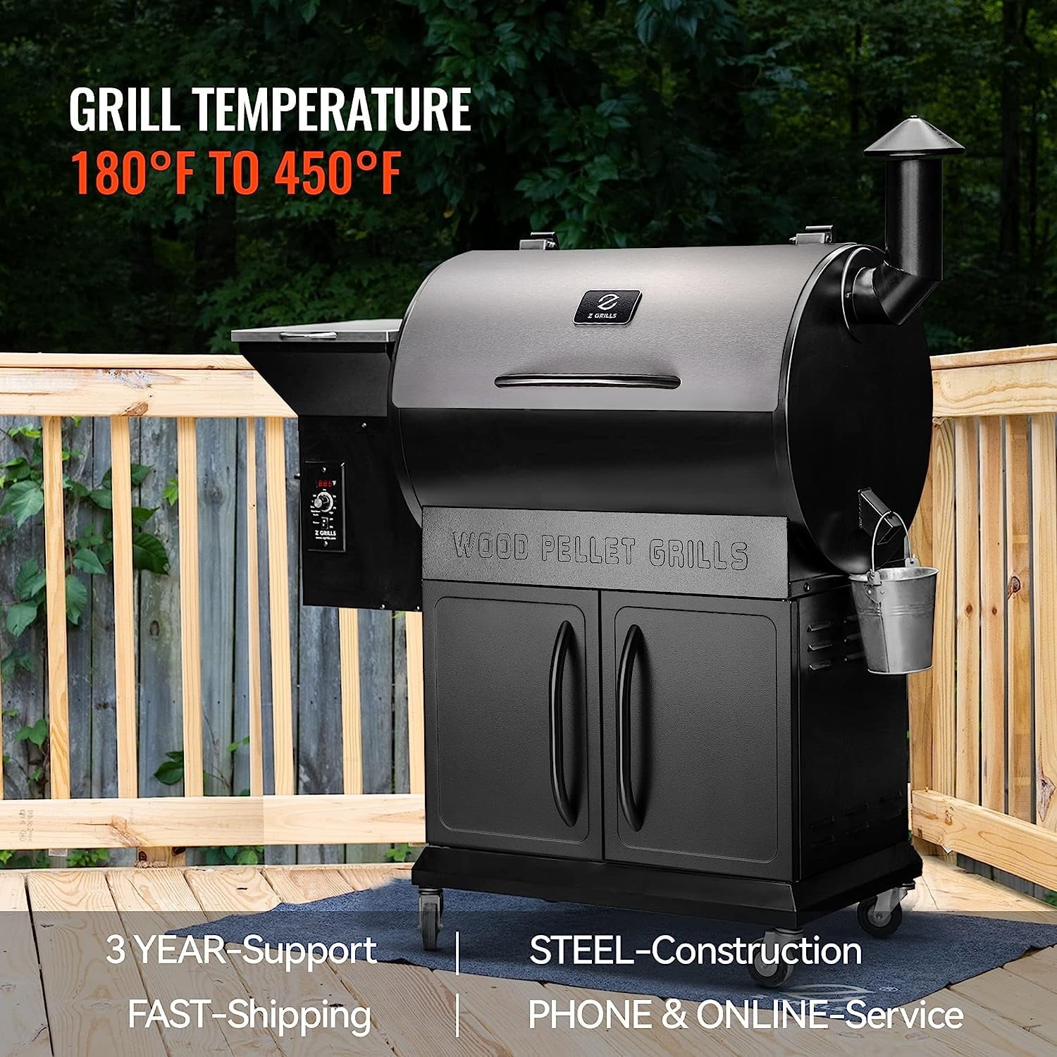 Grills ZPG-700E 697 sq. in. Pellet Grill & Smoker Stainless Steel