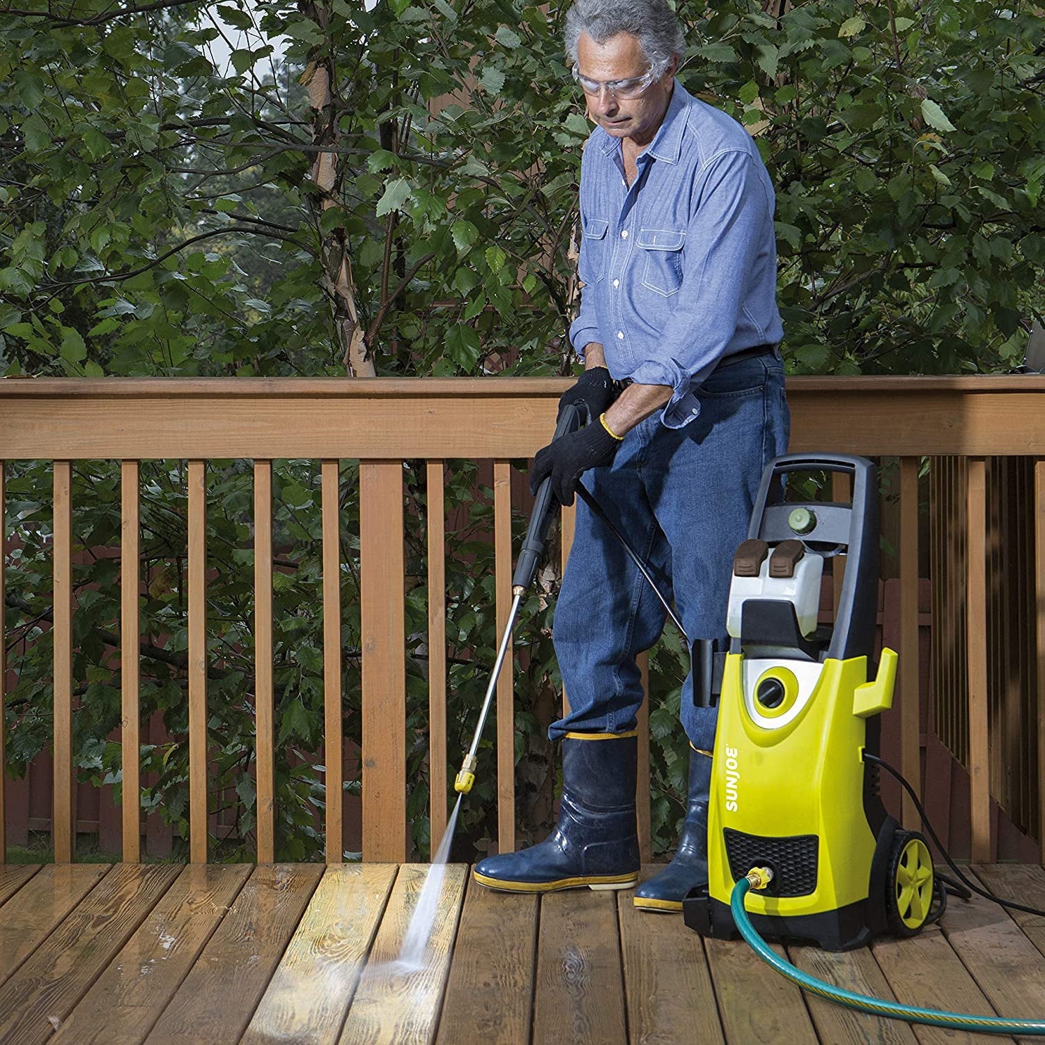 SD Sun Joe SPX3000-BLK Electric Pressure Washer| 14.5-Amp | 2030 PSI Max* | 1.76 GPM Max* | Remanufactured (Green)