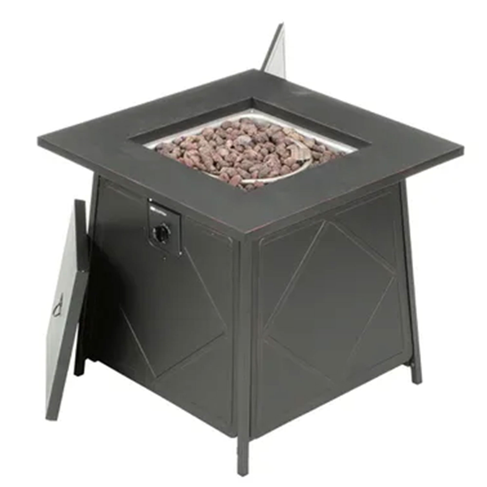 Four Seasons Courtyard Dual Heat 50,000 BTU Square Gas Tabletop Fire Pit